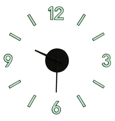 cozyloom Radium Simple Wall Clock – Minimalist Modern Analog Timepiece with Glow-in-Dark Radium Markers &, Office, Living Room & Bedroom Décor (60x60cm)