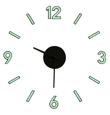 cozyloom Radium Simple Wall Clock – Minimalist Modern Analog Timepiece with Glow-in-Dark Radium Markers &, Office, Living Room & Bedroom Décor (60x60cm)