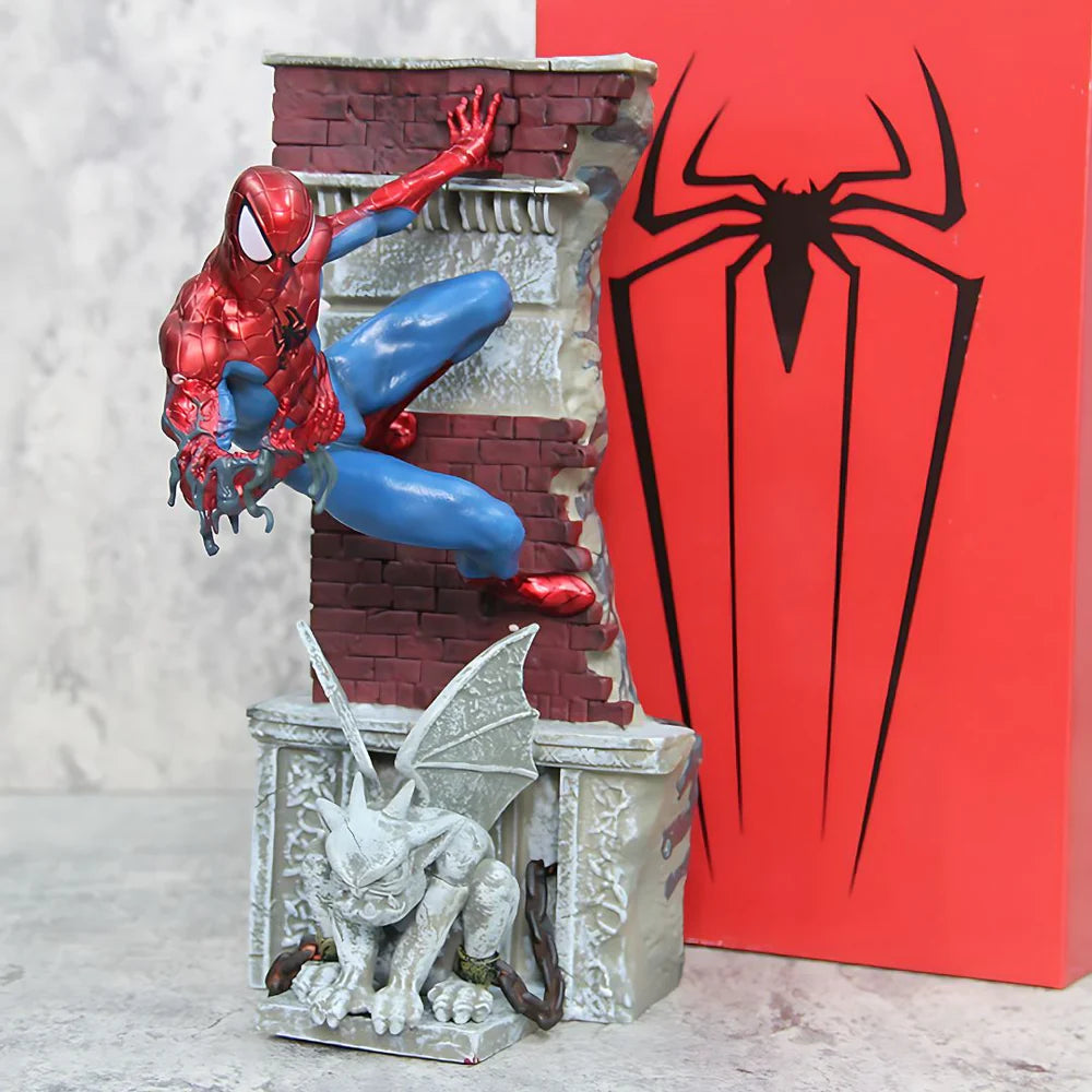 Spider-Man Wall Climbing Premium Action Figure – 30cm Collector's Display Statue