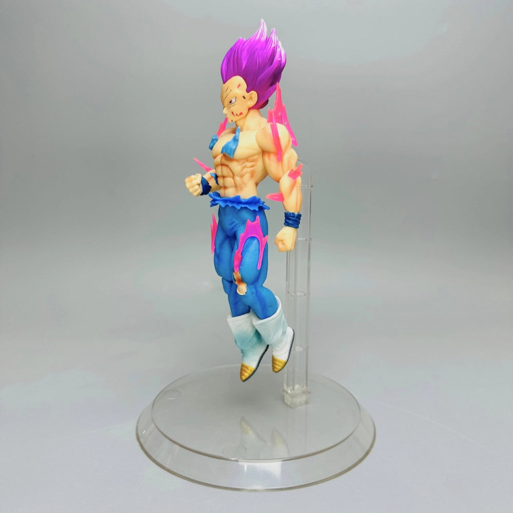 Vegeta Purple Hair Battle Damaged Figure – 20cm Transparent Base Dragon Ball Collector Edition