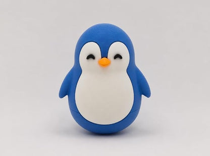 Penguin Roly-Poly Wobble Toy – Self-Righting Interactive Kids Figure (Blue & White)
