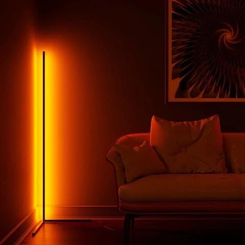 The Artment Modern Zenith Corner Floor Lamp – Adjustable RGB LED Floor Lamp with Remote Control