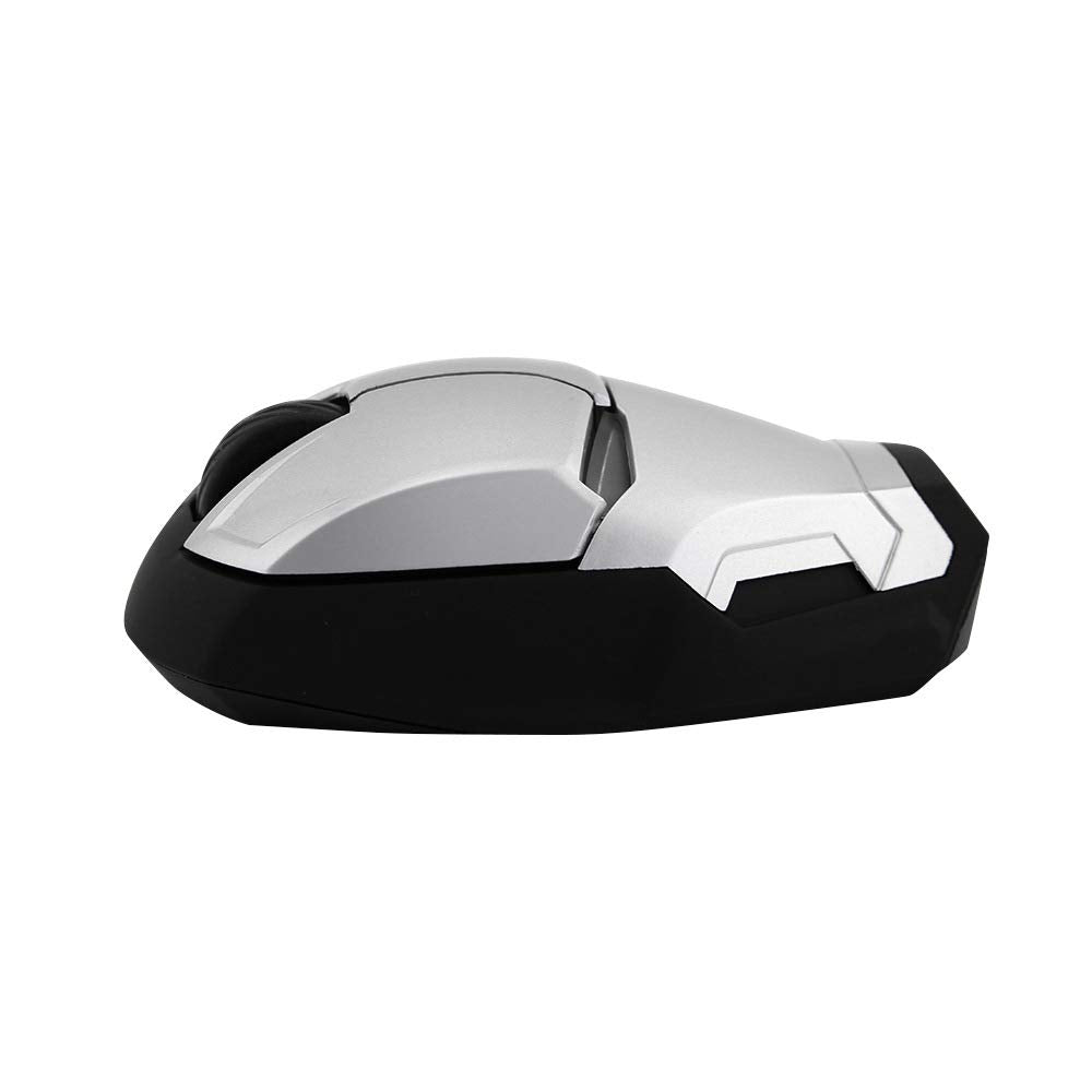 Iron Man Wireless Silent Optical Mouse – 2.4GHz Adjustable DPI LED Mouse (Silver Edition) | AnimeLegacy