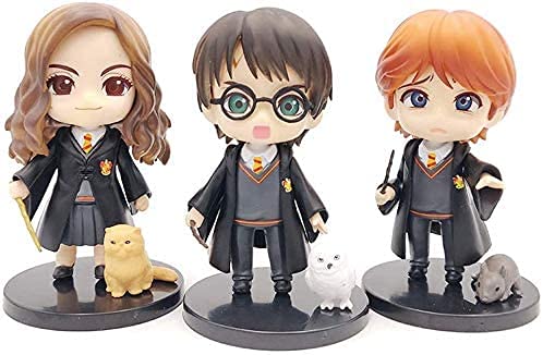 Harry Potter Action Figure Set – 3 Pieces Mini Collectible Figures for Cake Toppers, Desk & Dashboard Decor