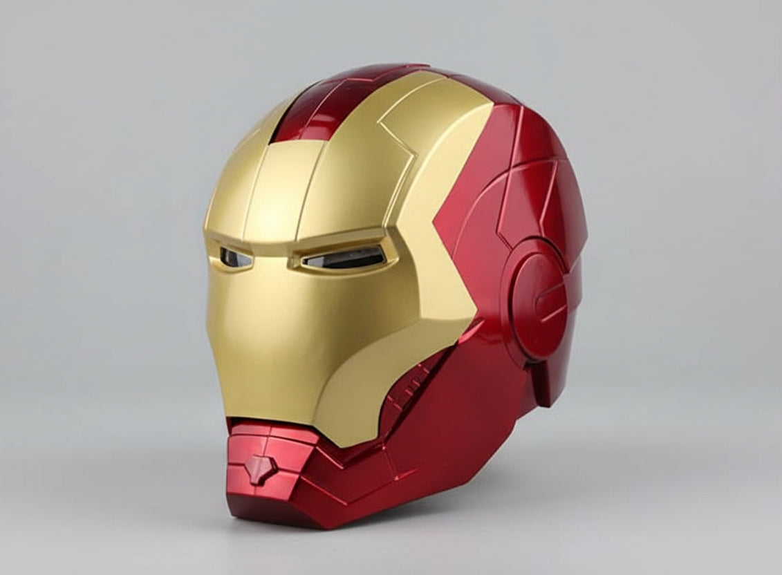 Iron Man Mark V (MK5) JARVIS Luminous Helmet – Manual Opening & Closing Wearable Cosplay Mask | LED Light-Up Collector Edition