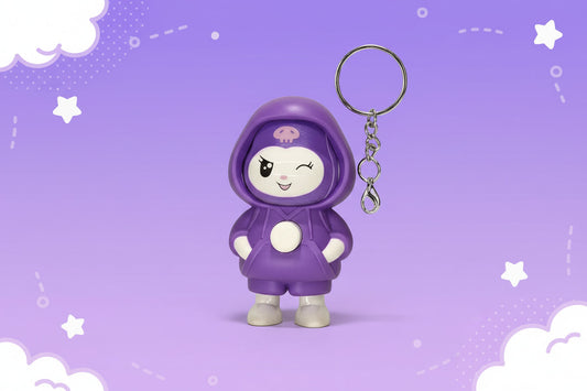 Kuromi Face Changing Doll Keychain Pack of 3 – Limited Edition Cute Anime Keychain Set
