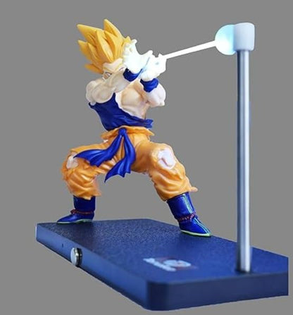 Super Saiyan Goku Action Figure – Dragon Ball Z Collectible Statue with Kamehameha Light Effect & Display Stand