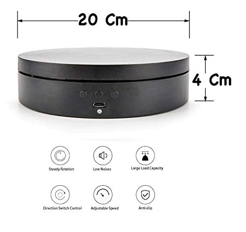 24x7 eMall 360° Electric Rotating Display Stand – 8 Inch Motorized Turntable for Photography & Collectibles