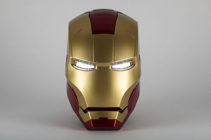 Iron Man Mark V (MK5) JARVIS Luminous Helmet – Manual Opening & Closing Wearable Cosplay Mask | LED Light-Up Collector Edition