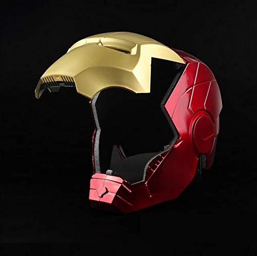 Iron Man Mark V (MK5) JARVIS Luminous Helmet – Manual Opening & Closing Wearable Cosplay Mask | LED Light-Up Collector Edition