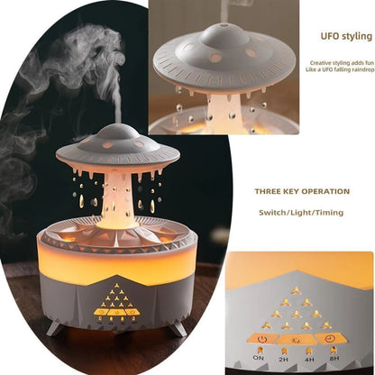 DOCOSS CloudRain Aroma Diffuser & Humidifier – Remote Control Essential Oil Diffuser with LED Light (White)