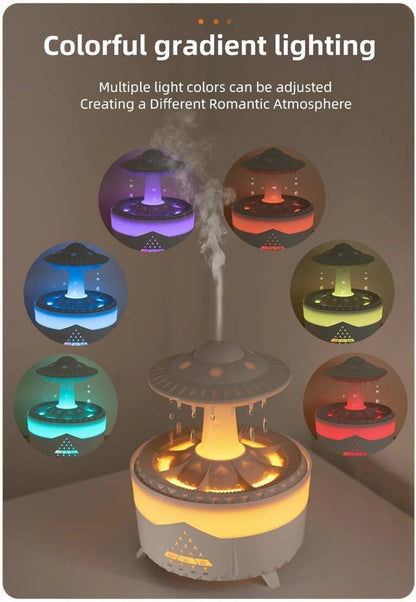 DOCOSS CloudRain Aroma Diffuser & Humidifier – Remote Control Essential Oil Diffuser with LED Light (White)