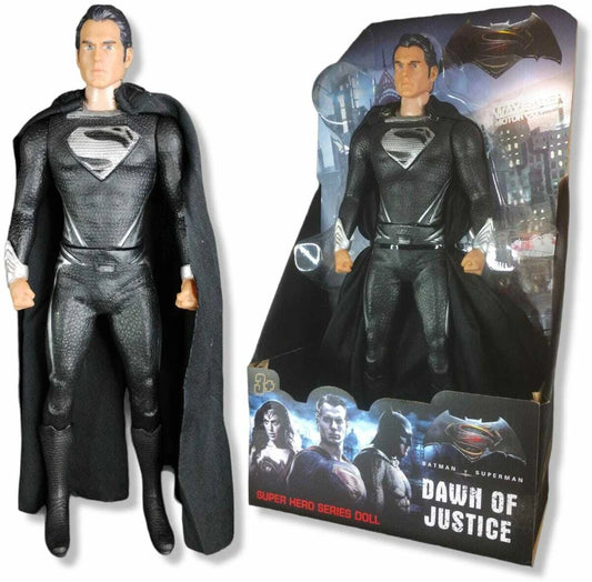Black Superman: Man of Steel Figure – Premium DC Superhero Collectible Statue