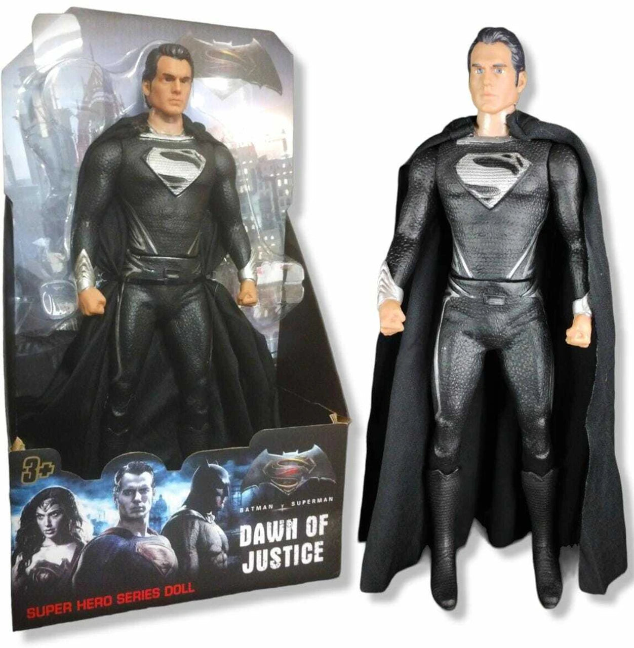 Black Superman: Man of Steel Figure – Premium DC Superhero Collectible Statue