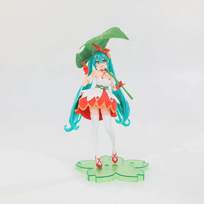 GT Gala Time Hatsune Miku Green Leaf Tumbelina Collectible Figure – Cute Multicolor Anime Statue