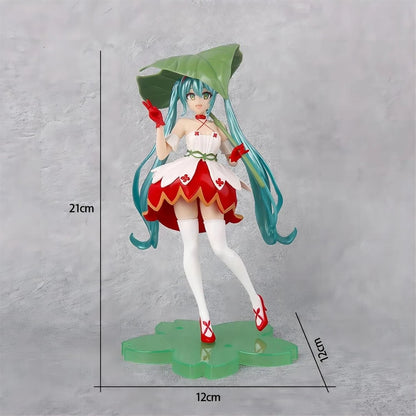 GT Gala Time Hatsune Miku Green Leaf Tumbelina Collectible Figure – Cute Multicolor Anime Statue