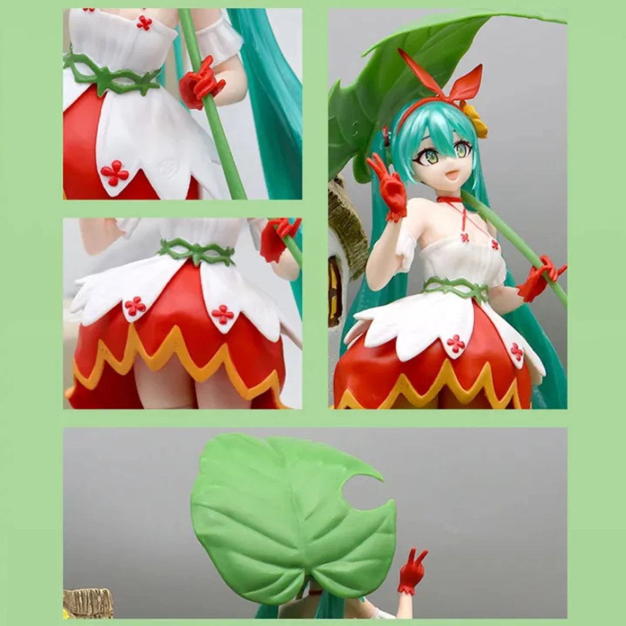 GT Gala Time Hatsune Miku Green Leaf Tumbelina Collectible Figure – Cute Multicolor Anime Statue