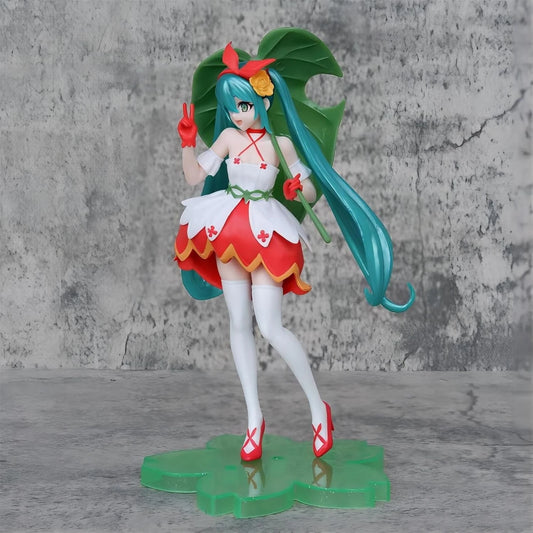 GT Gala Time Hatsune Miku Green Leaf Tumbelina Collectible Figure – Cute Multicolor Anime Statue
