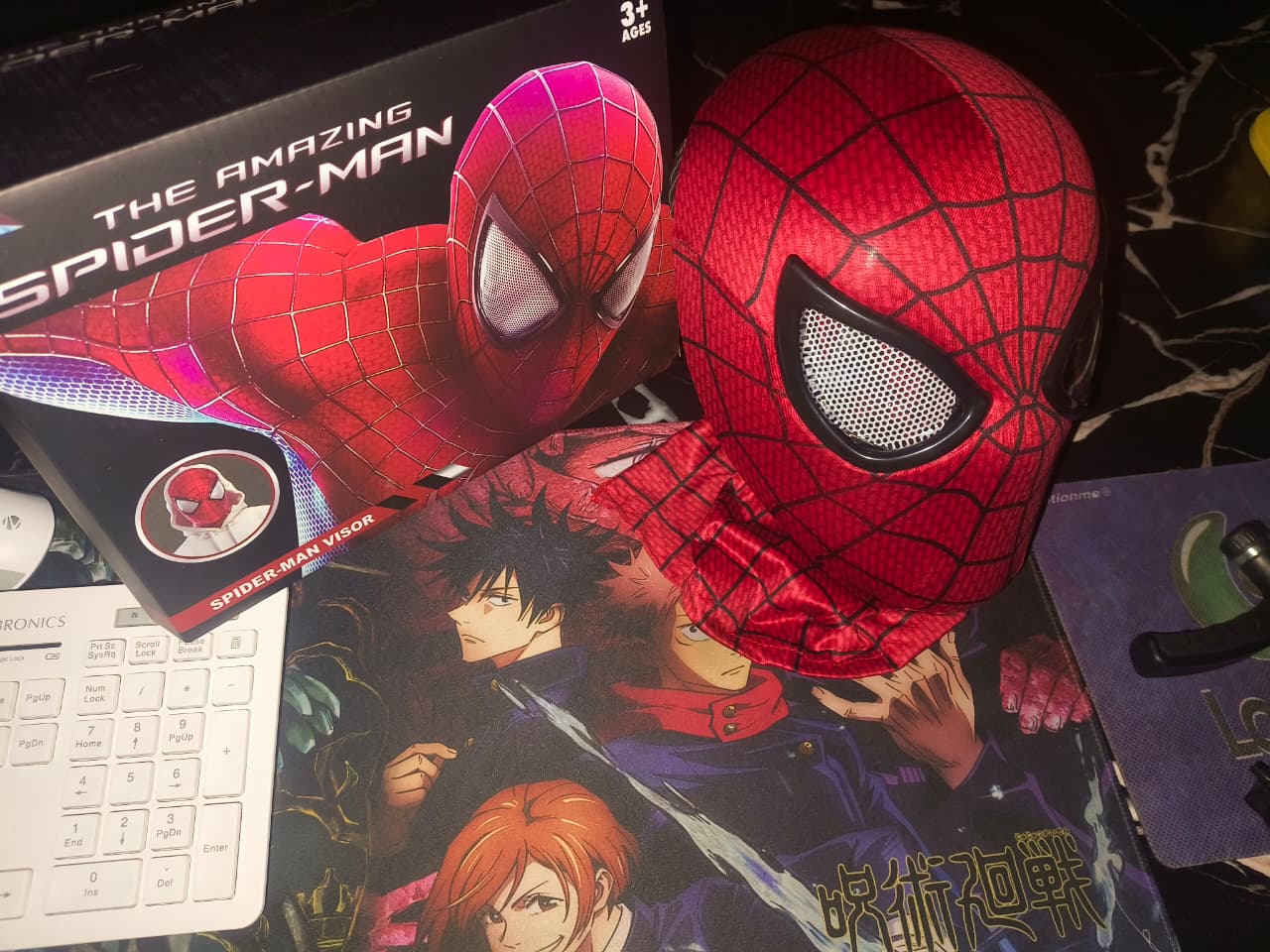 The Amazing Spider-Man Red Mask with Jaw Control & LED Eyes – Marvel Cosplay Mask with Adjustable Eyes | Premium Elastic Breathable Material