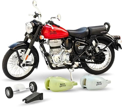 Royal Enfield Classic 350 Die-Cast Motorcycle – 1:15 Scale Bullet Bike Model with 2 Extra Fuel Tanks