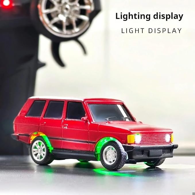 Bestie Toys 1:64 Mini Alloy RC Car – Retro Travel Car Model with LED Lights & Off-Road Design
