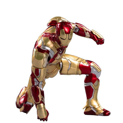 Iron Man Mark 42 Action Figure with LED Lights – 7 Inch Marvel Collectible with Interchangeable Parts