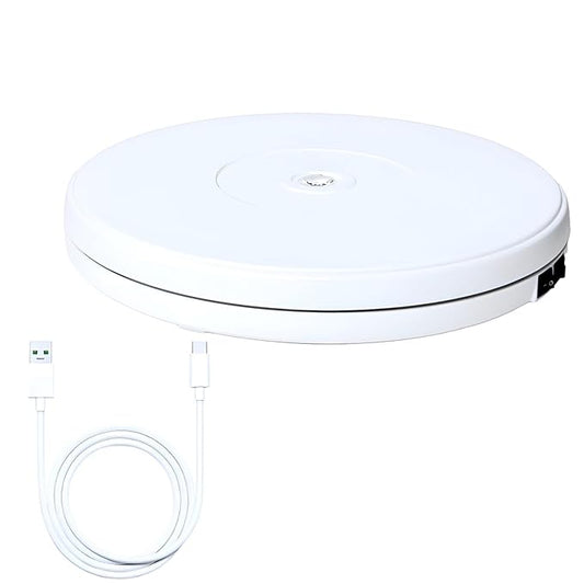 MVPRO 360° Motorized Rotating Turntable – 25cm Silent Display Stand with LED Lights (15kg Capacity)