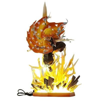 Pinaka Demon Slayer Agatsuma Zenitsu Action Figure – 31cm LED Light-Up Kimetsu No Yaiba Collectible