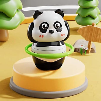 Cute Panda Interactive Toy Set – Wobbling Panda with Skateboard, Jump Rope & Spinning Ring