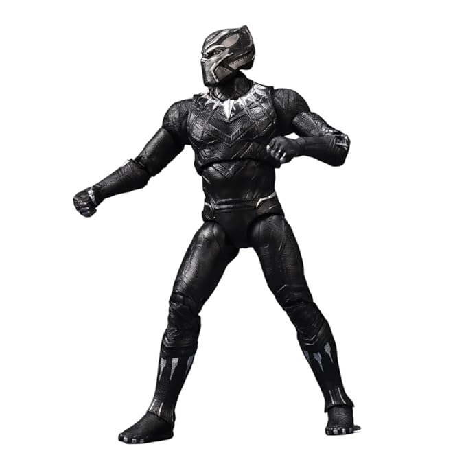 Action Figure Collectibles - 7 Inch Black Panther, Superhero Premium Collectible, Ideal Gift for Collector & Fans, Durable PVC Material, Ages 15+ Years