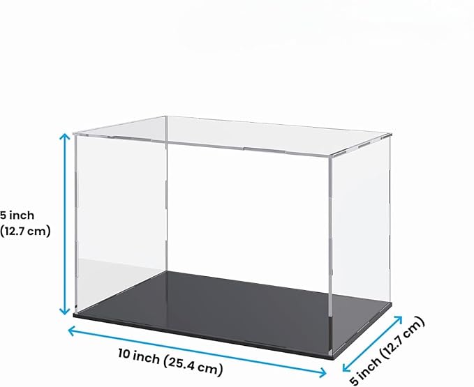 Premium Clear Acrylic Display Case – 10 x 5 x 5 Inch Self-Assembly Collectible Display Box