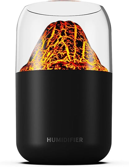 Volcano Flame Humidifier with LED Light – 3D Lava Mist Aroma Diffuser & Portable Air Humidifier (Multicolor)
