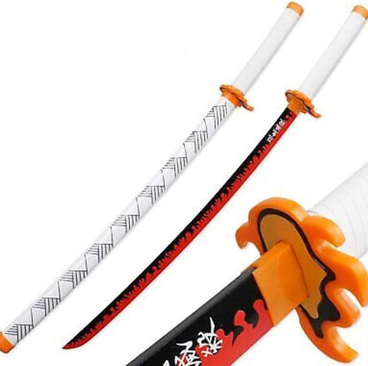 Rengoku Wooden Katana Sword – 104cm Anime Replica Display & Cosplay Prop