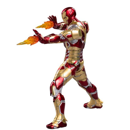 Iron Man Mark 42 Action Figure with LED Lights – 7 Inch Marvel Collectible with Interchangeable Parts