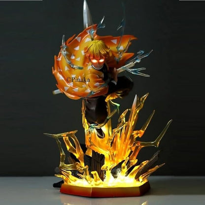 Pinaka Demon Slayer Agatsuma Zenitsu Action Figure – 31cm LED Light-Up Kimetsu No Yaiba Collectible