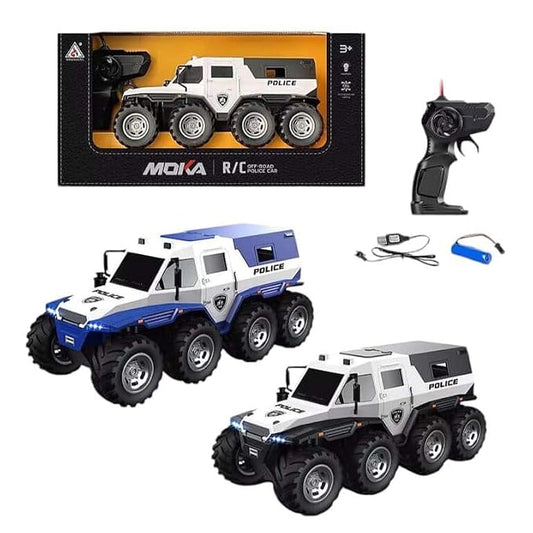 Pampam Toys Premium 8-Wheel Drive PUBG Police RC Truck – Heavy-Duty Off-Road Tactical Monster Crawler