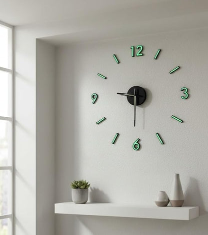 cozyloom Radium Simple Wall Clock – Minimalist Modern Analog Timepiece with Glow-in-Dark Radium Markers &, Office, Living Room & Bedroom Décor (60x60cm)