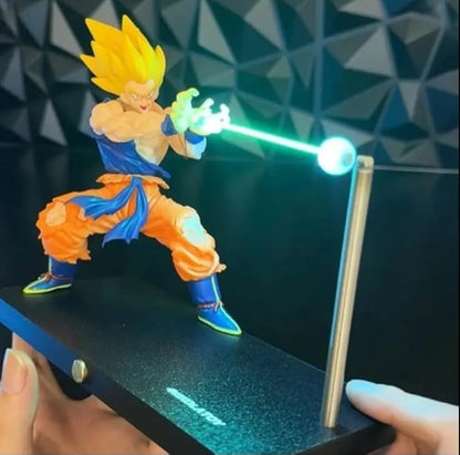 Super Saiyan Goku Action Figure – Dragon Ball Z Collectible Statue with Kamehameha Light Effect & Display Stand