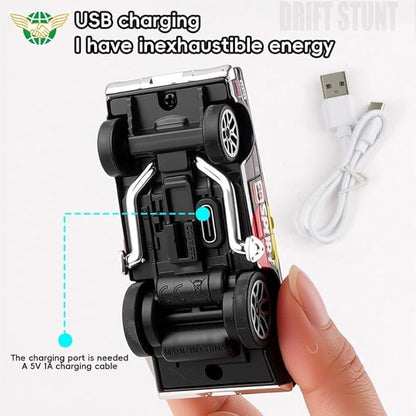 Jack Royal 1:64 Die-Cast RC Drift Stunt Car – Rechargeable Mini Car with 3-Speed Turbo Modes & LED Light