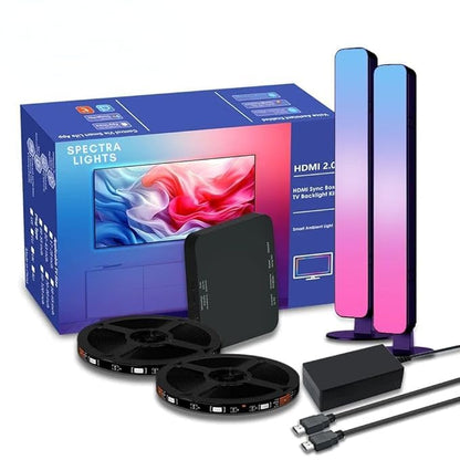 HDMI Sync Box with LED Bar – Smart TV Backlight Kit for 75–85 Inch TVs with App & Voice Control