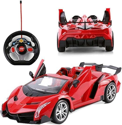EUPHORIA RK Toys Remote Control Racing Car – Rechargeable RC Car with Openable Doors & Steering Remote