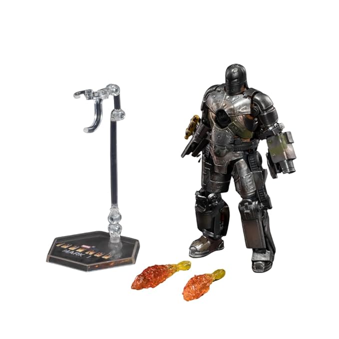 Iron Man Mark I Action Figure with LED Lights – 7 Inch Marvel Collectible with Interchangeable Parts