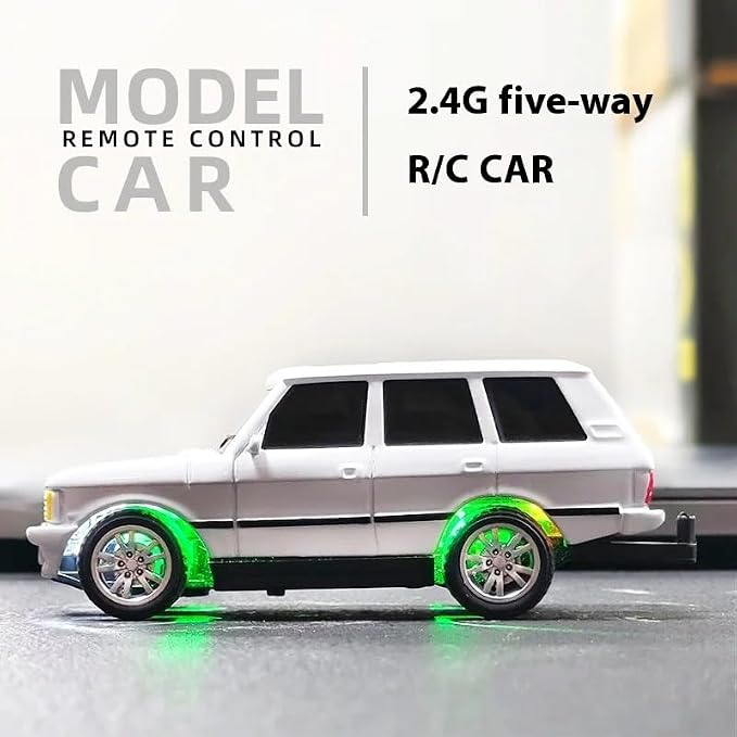 Bestie Toys 1:64 Mini Alloy RC Car – Retro Travel Car Model with LED Lights & Off-Road Design