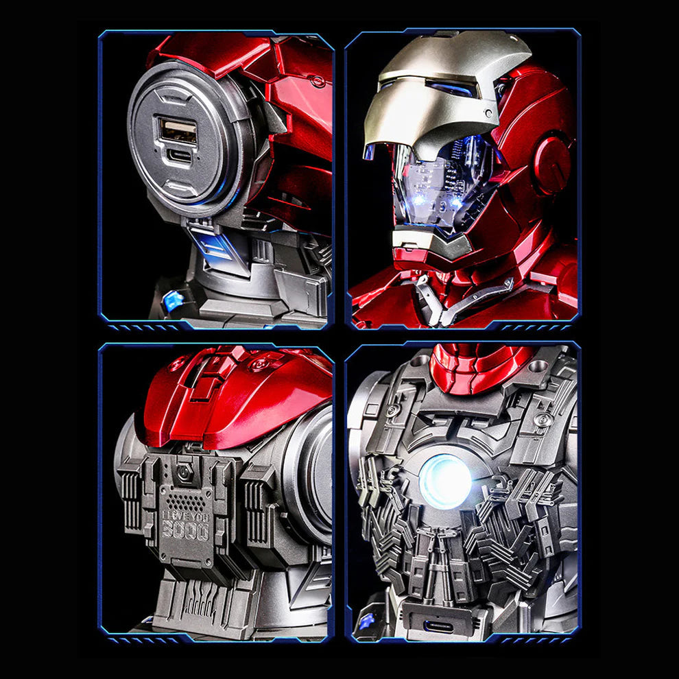 Iron Man MK4 SE Bust Bluetooth Speaker with LED Light-Up – Premium Collectible Display Model | AnimeLegacy