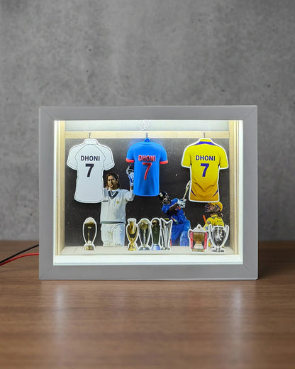 MS Dhoni No. 7 Jersey Frame – Premium Cricket Wall Art & Collector's Display