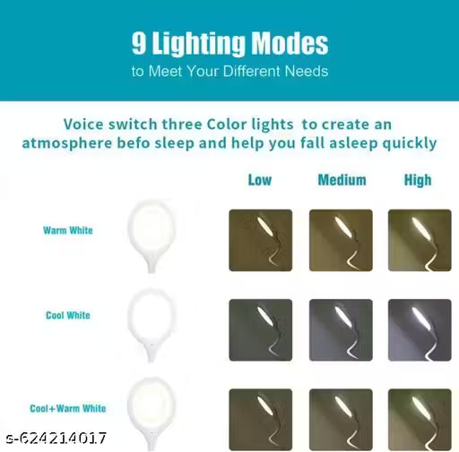 Voice Control LED Desk Lamp – Portable USB Smart Light with Voice Command