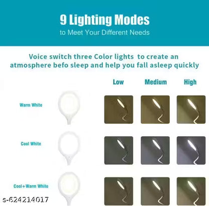 Voice Control LED Desk Lamp – Portable USB Smart Light with Voice Command