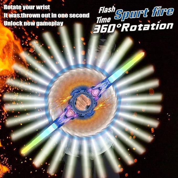 Retractable Spark Sword – Double-Edged LED Light Sword with FX Sound & Telescopic Design