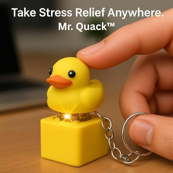 Duck Sound LED Keychain – Cute Animal Key Chain with Light & Funny Sound Stress Relief Toy