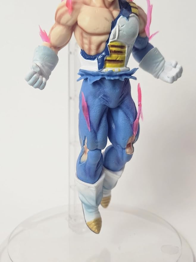 Dragon Ball Super Saiyan Blue Vegeta Battle Damaged Action Figure – 20cm Premium PVC Collectible with Display Stand